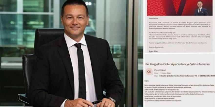 Zorlu Holding CEO'su, Vestel CEO'sunun Ramazan ayını tebrik etmesinden rahatsız oldu.