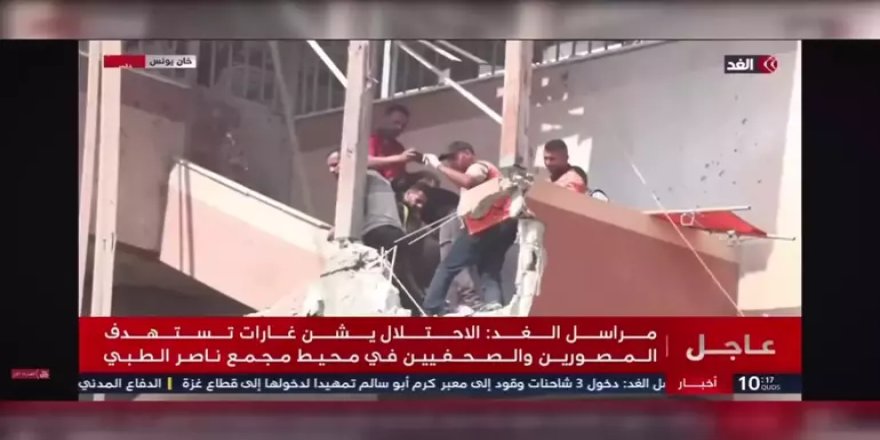 Teröristler Gazze'de Nasır Hastanesini vurdu,5'i gazeteci 15 kişi şehid oldu