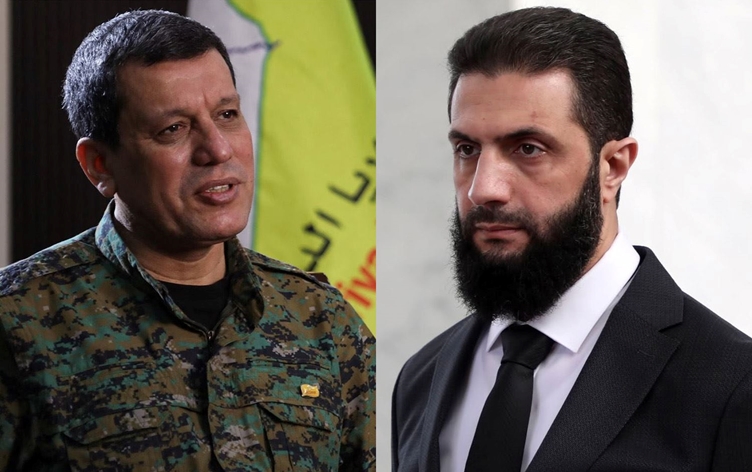 Mazlum Abdi başkanlığındaki Rojava heyeti Şam'da Ahmed Şara ile bir araya geldi