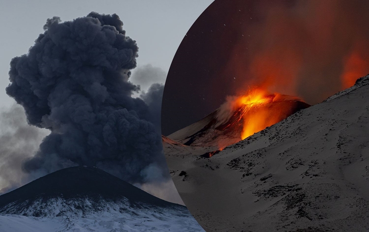 Dağ patladı: Lavlar 400 metreye yükseldi