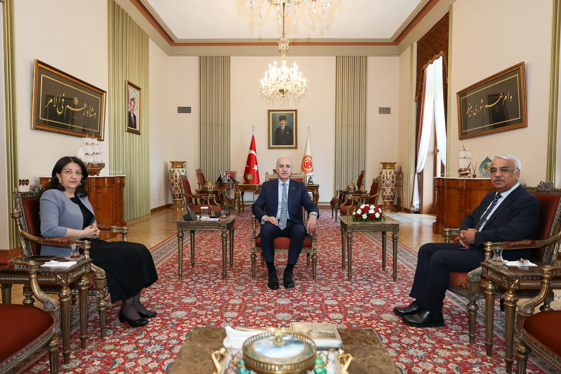 Kurtulmuş, DEM Parti İmralı Heyeti ile görüştü