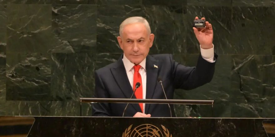 Terörist Netanyahu BM kürsüsünde dünyayı tehdit etti