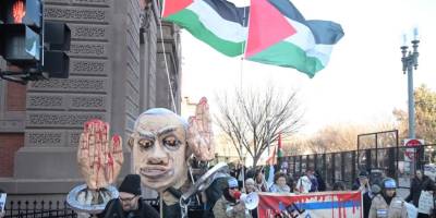 Beyaz Saray önünde soykırımcı Netanyahu ile Trump'ı protesto etti