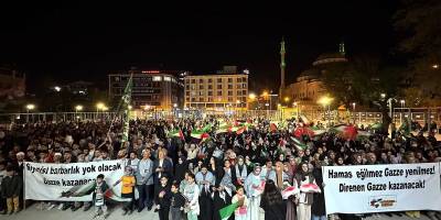 Van'da Siyonist İsrail'in Gazze'ye yönelik saldırıları protesto edildi