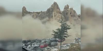 Kapadokya'da peribacası çöktü: 2 ölü, 5 yaralı
