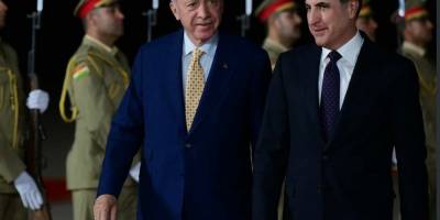 Erdoğan Erbil'de Neçirvan Barzani tarafından karşılandı