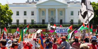 Binlerce Filistin Destekçisi Beyaz Saray’ı Kuşattı